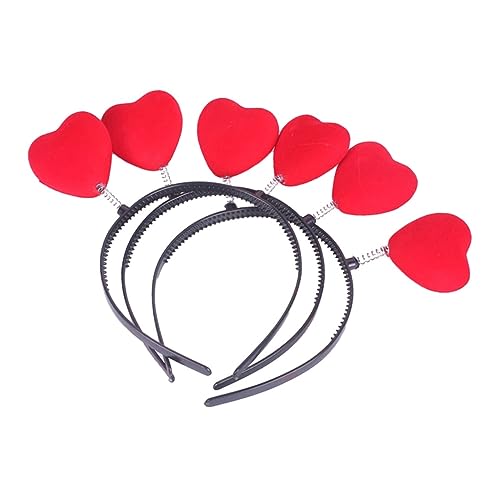 minkissy Modische Haarbänder in Herzform 6 Stück Beflockte Haarreifen Für Party-karnevalskostüme von minkissy
