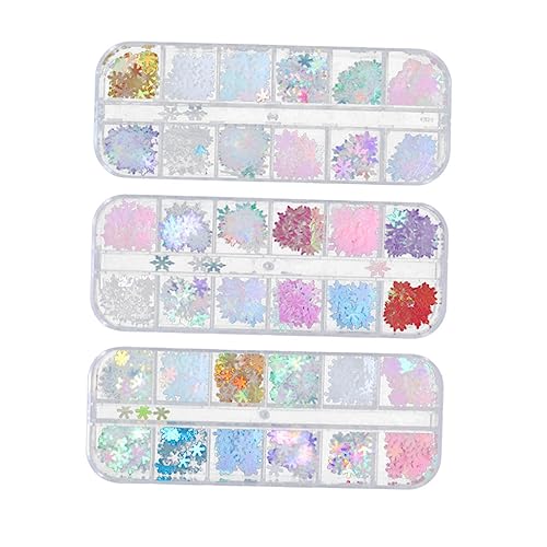 minkissy Funkelnde Maniküre-dekorationen 12 Farben Schneeflockenscheiben Nagelkunst-aufkleber für Hochzeiten von minkissy