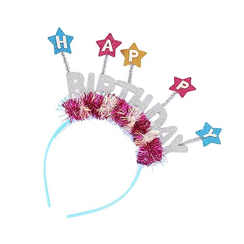 minkissy Geburtstag Stirnband Kopfbedeckung Make-up-Stirnband geburtstag haarband Baby-Haargummi Haarbänder Tiara Haarband zum Geburtstag Geburt Stirnband Modellieren Requisiten Kunststoff von minkissy