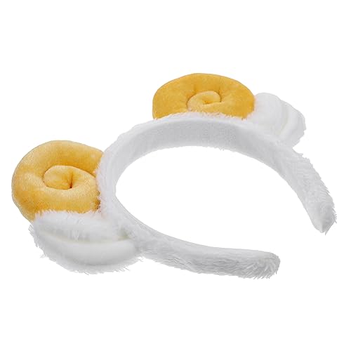 minkissy Schaf Horn Stirnband Aus Stoff Haarband Mit Entzückenden Schafsohren Ohr-dekorationen Kopfschmuck Für Partyzubehör Langlebig Und Lichtecht Zum Haare Hochstecken Beim Waschen Schmin von minkissy