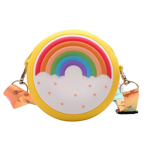 minkissy Geldbeutel Regenbogen Tasche Geldbörse Für Mädchen Schulter Schultüten Kleine Mädchen Geldbeutel Süße Crossbody -geldbörse Mädchen Geldbörsen Kieselgel Gelb von minkissy