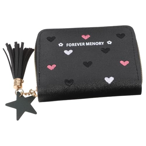 minkissy Damen Geldbörse Pu Kunstleder Kartenetui Klein Mit Münzfach Dünn Und Leicht Für Alltag Und Reisen Stylisches Design in Schwarz von minkissy