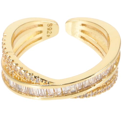 minkissy Strass Geometrische Ringe Verstellbar Offene Ringe Für Frauen Mädchen Ringschmuck Fingerschmuck Statement-ringe Adjustable Rings Open Rings Für Verschiedene Anlässe von minkissy