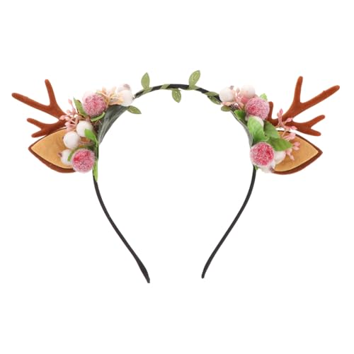 minkissy Geweih Haarreif Mit Beeren Für Weihnachten Dekoratives Stirnband Festlicher Kopfschmuck Für Party Und Kostüm von minkissy