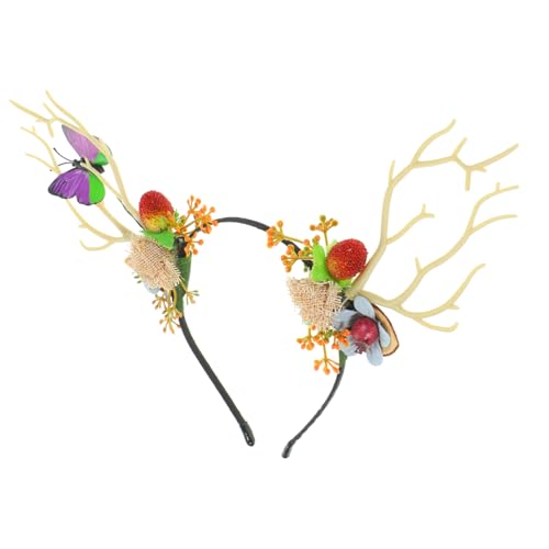 minkissy Geweih Stirnband Rentiergeweih Zweig Haarbänder Weihnachtsstirnbänder Für Erwachsene Urlaub Kopfschmuck Tierische Stirnbänder Geweih Haarbänder Weihnachts-haarspangen Plüsch von minkissy