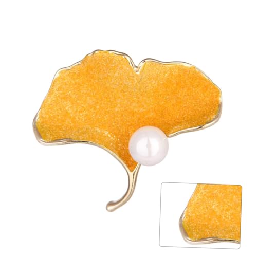 minkissy Ginkgo Perlenbrosche Legierung für Damen Anstecknadel für Hochzeit Party und Tägliches Tragen Perfektes für Besondere Anlässe von minkissy