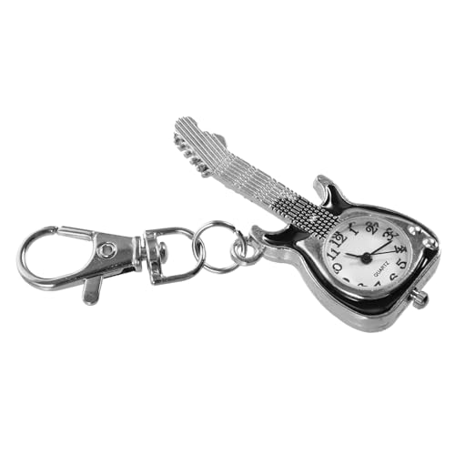minkissy Gitarren-schlüsselanhänger Mit Taschenuhr Clip-Uhr Im Gitarrenförmigen Design Schlüsselanhänger-anhänger Aus Hochwertigem Material Hängende Schlüsseldekoration von minkissy