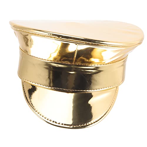 minkissy Glänzende PU Mütze Damen Uv Schutz Stil Bühnenperformance Accessoire Modisch Langlebig von minkissy