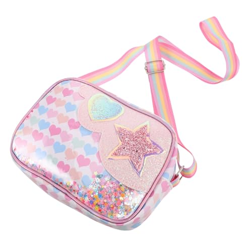 minkissy Glitzer Crossbody Tasche für Mädchen mit Verstellbarem Schultergurt Ozeanisches Design Robuste Pailletten Kleine Umhängetasche für Schule und Partys Niedliche Geldbörse von minkissy