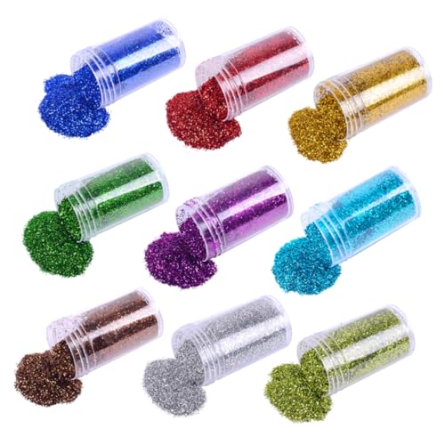 minkissy 12stücke Mit Glitzerpuder Und Pailletten in Farben Für Nageldesign Make-up Lidschatten Heimwerken Und Basteln Fluoreszenzmuster von minkissy