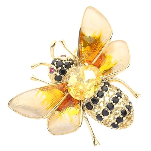 minkissy Goldene Bienenbrosche Anstecknadel aus Kupfer Modische Kleine Vintage Reversnadel für Damen Vielseitiges Kleidungszubehör für Jacken Schals und Blazer Einfach zu Befestigen von minkissy