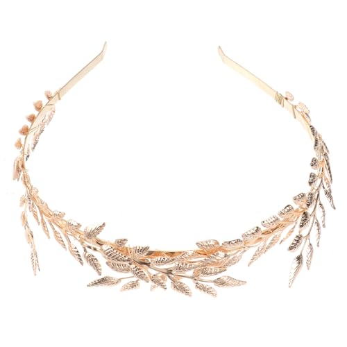 minkissy Goldener Haarreif mit Blattdesign Eleganter Haarschmuck für Hochzeit Braut und Damen Leichtes Komfortables Tiara Accessoire für Festliche Anlässe Wie Party Ball und von minkissy