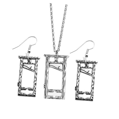 minkissy Gothic Schmuckset Halloween Damen Guillotine Ohrstecker Halskette Dunkles Design Alloy Stylish Clavicle Accessories von minkissy