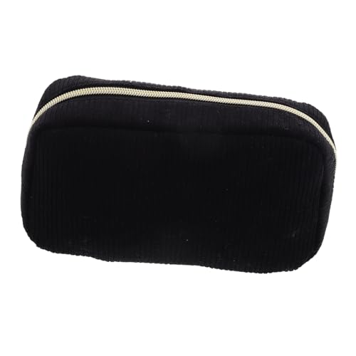 minkissy Große Kosmetiktasche aus Weichem Corduroy Tragbarer Reise Organizer für Damen Flache Make Up Tasche mit Viel Stauraum Vielseitiger Kulturbeutel für Hautpflege und Kosmetik von minkissy