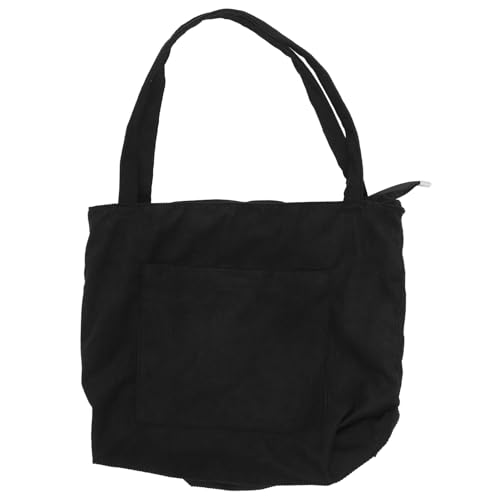 minkissy Große Schwarze Cord tasche Damen Handliche Umhängetasche Wasserabweisend Robust Geräumig Vielseitig für Alltag Einkaufen und Freizeit von minkissy