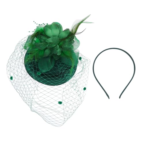 minkissy Haarfascinator Mesh Garn Fascinator Vintage Stil Kopfschmuck Für Hochzeitsgäste Tea Party Fascinator-haarspange Mit Feder-design Für Damen Leicht Und Atmungsaktiv Für Partys Und Ba von minkissy