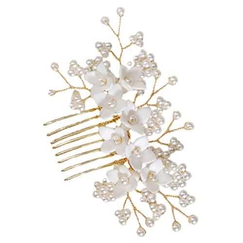 minkissy Haarkamm Für Hochzeiten Brautschmuck Haarschmuck Für Frauen Haarkamm Blumen-design von minkissy