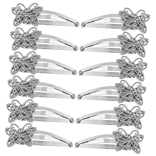 minkissy 12stücke Schmetterlingsclip Haarspangen Mit Strasssteinen Für Damen Schmetterlingshaarspangen Aus Metall Haarschmuck Für Dicke Haare Und Hochzeit Druckknopf Haarspangen Für Mädchen von minkissy