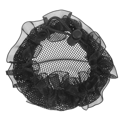 minkissy Haarnetz Dutt für Ballett Verstellbar mit Kordel Haarschmuck Dutt Netz Elegant für Tanzaufführung Mädchen Mittlere mit Blumenrand von minkissy