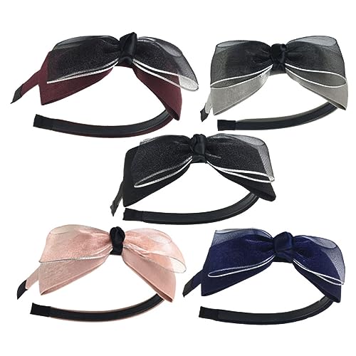 minkissy Haarreif Mit Schleife Rutschfester Haarband Für Frauen Und ädchen Weinrot Hellgrau Und Haaraccessoires Für Jeden Anlass von minkissy