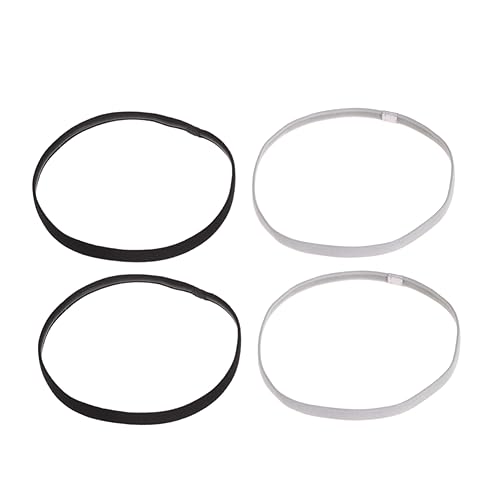minkissy 4stücke Elastisches Stirnband Für Sport Und Schwarz Yoga-haarband Haarreifen Sport-kopftuch Haar-accessoires Für Basketball Tennis Laufen Fitness von minkissy