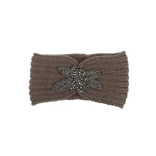minkissy Gestricktes Stirnband Für Damen Warmes Haarband Blumenmuster Handgefertigt Wollgarn Kopftuch Bequem Und Stilvoll von minkissy