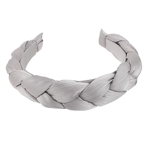 minkissy Haarschmuck 1 Stück Satin-Haargummis Damen-Stirnbänder Kopfbedeckung Für Frauen Knoten-Stirnband Edelstein-Kopfbedeckung Retro-Haar-Accessoires Grau Modisches Stirnband Haarreifen von minkissy