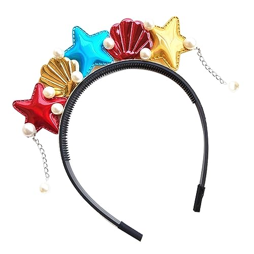 minkissy Ocean Themed Haarreif Für Mädchen Meerjungfrau Seestern Design Farbenfrohes Kostümzubehör Für Junge Mädchen Für Strandpartys Karneval Und Feiertagsfeiern von minkissy