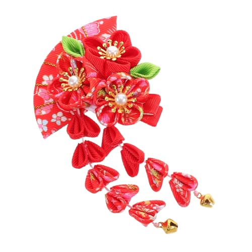 minkissy Japanische Haarnadel Mit Blumen Und Quasten-design Stoff Accessoire Für Hanfu Vintage Und Cosplay Anlässe Kopfschmuck Für Frauen Und Mädchen von minkissy