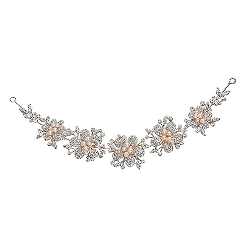 minkissy Haarband Haarband Für Hochzeit Brautschmuck Blumen-stirnband Mit Strasssteinen Für Frauen Braut-accessoire von minkissy