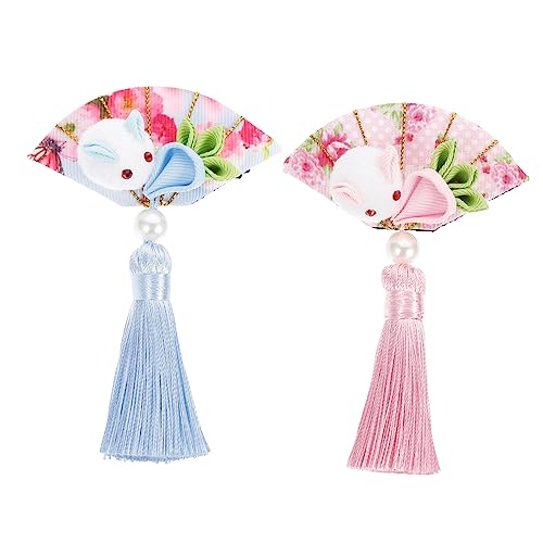 minkissy Kimono-haarspange Mit Hasen- Und Karottenmotiv Für Hochzeiten Brautschmuck Haarspange Mit Quaste Ostern-accessoire Für Frauen von minkissy