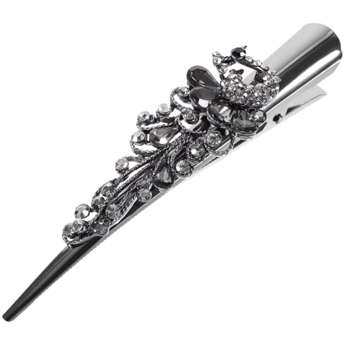 minkissy Haarspange Mit Strass Haarspangen Für Damen Schnappen Menschlich Lockenwickler Samtbogen Haarklammern Haarschleifen Für Mädchen Bananen-haarspangen Für Frauen Strasssteine Grey von minkissy