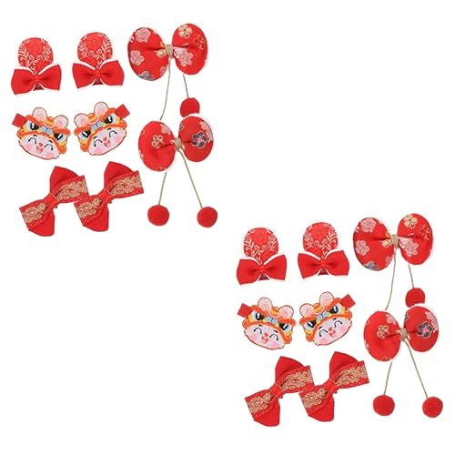 minkissy Haarspangen mit roten Quasten, Haarspangen, Frühlingsfest-Haarspangen, Neujahrs-Haarspangen, Qipao-Haarnadeln, schwarze Schleife, Haarspangen für Kinder, Schleife, Haarspange, Fliege, von minkissy