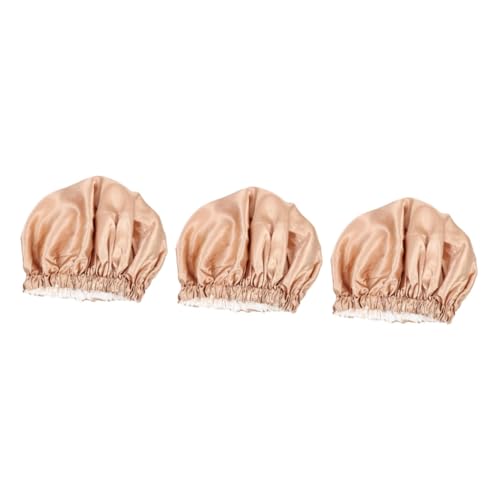 minkissy 3 Stücke Elastische Frauen Motorhaube Kappe Polyester Für Dusche Schlaf Bequeme Elastische Haar Haube Für von minkissy