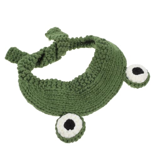 minkissy Häkeln Sie Frosch Stirnband Grün Beanie Mütze Süße Tier Haarband Tier Cartoon Frosch Ästhetik Für Erwachsene 55-59 Cm von minkissy