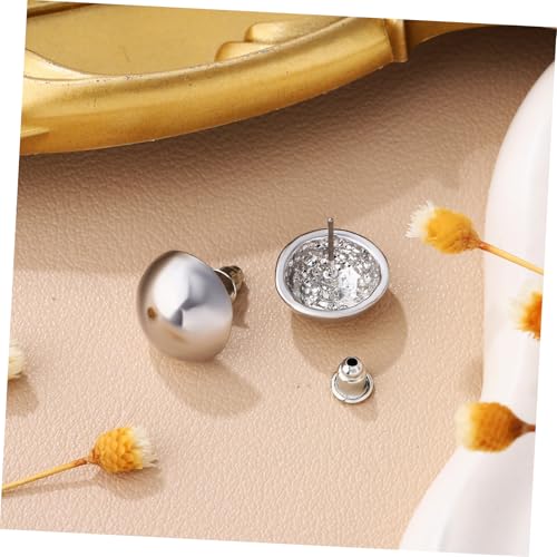 minkissy Halbkugel Ohrstecker Damen Leichtes Design Tropfenförmige Ohrstecker Polierte Ball Sichere Vielseitig für Alltag und Party Zarte Button Studs von minkissy