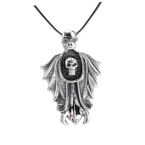 minkissy Halloween Halskette mit Legierung Schädel Anhänger Modisches Clavicle Schmuckstück Kreatives Halloween Accessoire für Party und Alltag Auffälliger Gothic Style von minkissy