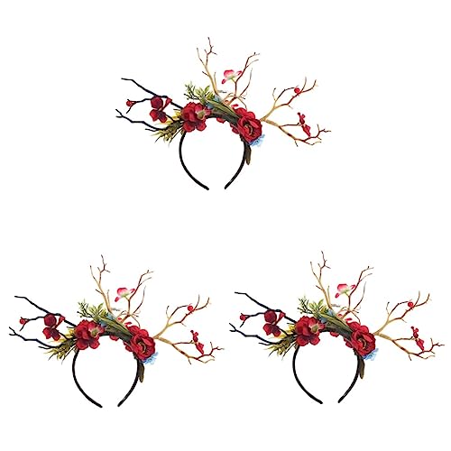 minkissy 3st Stirnband Geweih Haarreifen Weihnachts-haarschmuck Geweih Weihnachts-cosplay-kopfbedeckung Haarschleife Der Märchenhexe Haargirlande Plastik Geschenk Ohr von minkissy