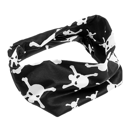 minkissy Elastisch Halloween-totenkopf-stirnband Elastisches Haarband Kostüm Stern Halloween-totenkopf-haarband Schweißabsorbierendes Stirnband Schweiß Aufnehmen Fitness Stoff Spinnennetz von minkissy