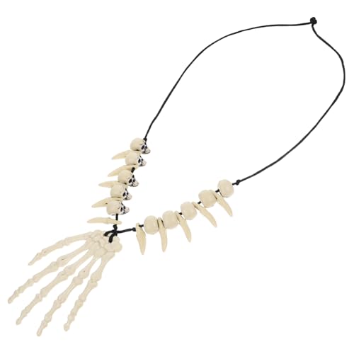 minkissy Halloween Skull Necklace Resin Retro Kette für Damen und Herren Einzigartiges Skelett Design für Halloween Kostüme Bequeme und Stilvolle Halskette von minkissy