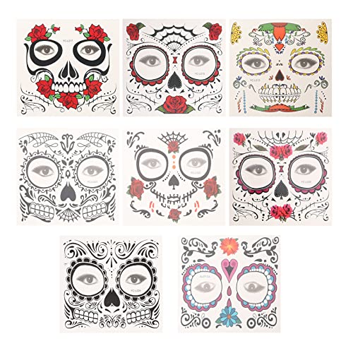 minkissy Halloween-gesichtsset 8 Stück Temporäre Maskerade-aufkleber Für Den Tag Der Toten Schnell Aufzutragen Gefälschte Party-zubehör minkissy Halloween-gesichtsset 8 Stück Temporäre Maskerade-aufkleber Für Den Tag Der Toten Schnell Aufzutragen Gefälschte Party-zubehör von minkissy