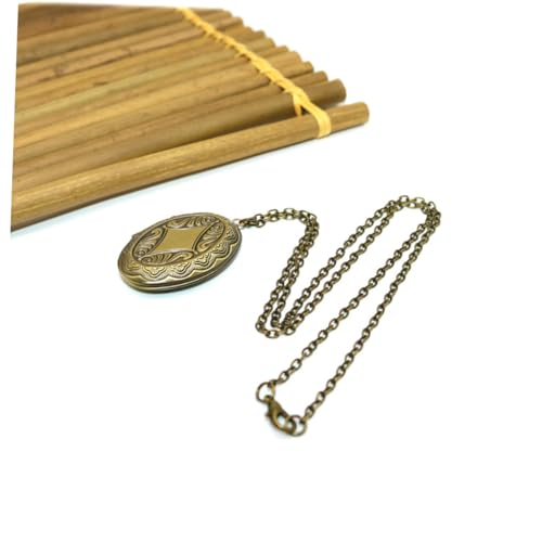 minkissy Halskette Bilder graviert Fall Denkmal Foto-Anhänger-Charm-Medaillon Bronze Blumenkette Antiquität Fotokette rot von minkissy