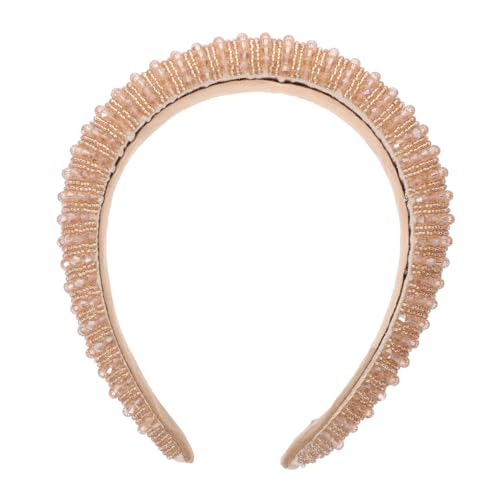 minkissy Kopfbedeckung für Damen Gepolstertes Stirnband mit Perlen Elegantes Perlen-stirnband für Bankett- von minkissy