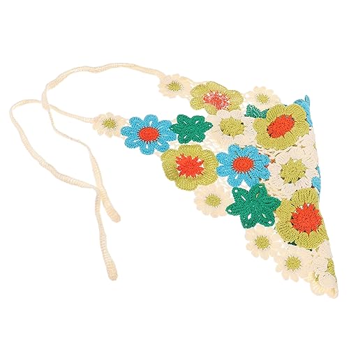 minkissy Gehäkeltes Haarbandana Für Damen Dreieckiges Kopftuch Weiches Baumwollmaterial Vielseitiges Stirnband Für Kurzes Lockiges Haar von minkissy