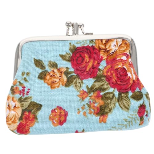 minkissy Vintage Damen Handtasche Blumenmuster Geldbörse Stilvolle Münztasche Für Unterwegs Kompakte Und Tragbare Geldbörse Für Damen Retro Design Für Feminine Eleganz von minkissy