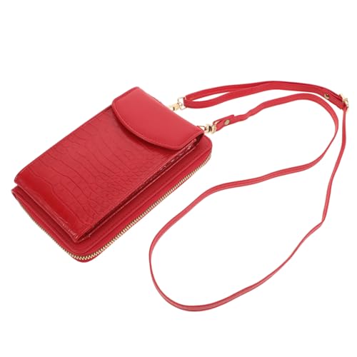 minkissy Handytasche Aus Weichem Pu-Material Kleine Umhängetasche Mit Schultergurt Kartenhalter Und Brieftasche Für Täglichen Gebrauch Vertikales Design Für Einfachen Zugriff von minkissy