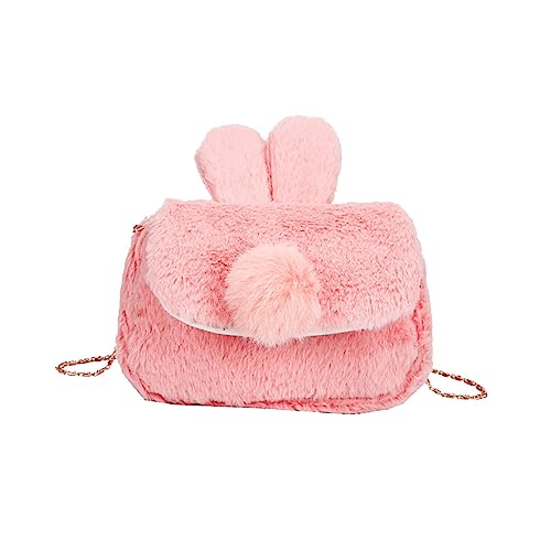minkissy Hasen-umhängetasche Aus Plüsch Kreative Schultertasche Mit Häschen-Design Multifunktionale Aufbewahrungstasche Für Mädchen Leicht Und Tragbar Für Alltag Und Ausgehen von minkissy