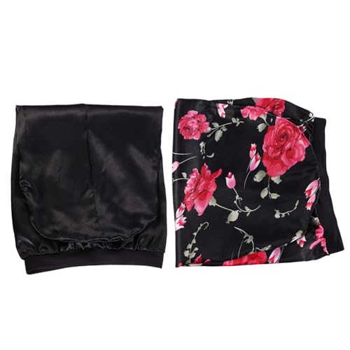 minkissy 2stücke Elastische Schlafmütze Aus Satin Für Lange Haare Mit Gummiband Bequeme Haube Zum Schlafen Für Damen von minkissy