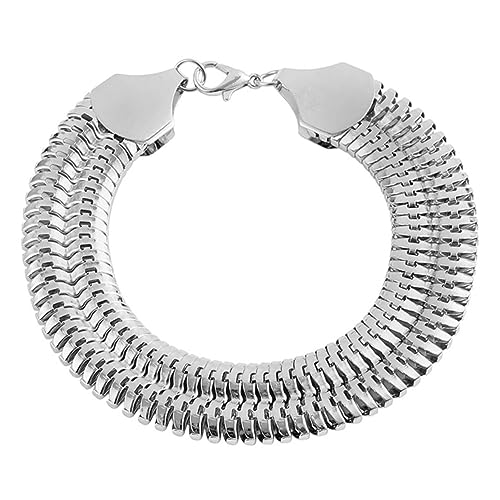 minkissy Kubanisches Gliederarmband Für Männer Silberarmband Herrenschmuck Klammern Kettenarmband Silberkettenarmband Trendiges Armband Modeschmuck Handgelenksmanschetten von minkissy