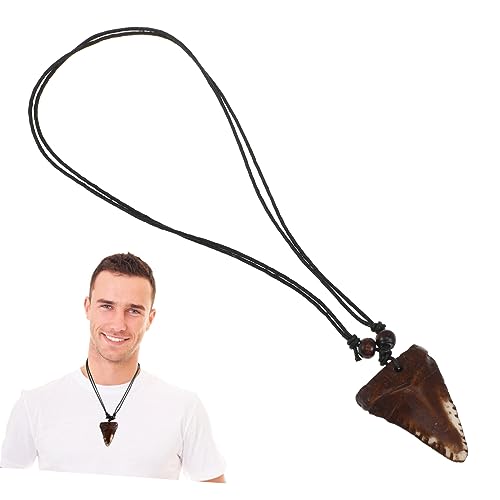 minkissy Herren Halskette mit Vintage Haifischzahn Anhänger Personalisierbare Nackenkette für Stilvolle Outfits Perfektes für Surfer Modebewusste Männer Handgefertigter minkissy Herren Halskette mit Vintage Haifischzahn Anhänger Personalisierbare Nackenkette für Stilvolle Outfits Perfektes für Surfer Modebewusste Männer Handgefertigter von minkissy
